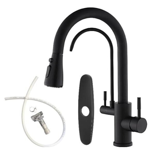 2 in 1 Kitchen Faucet Kit-Matte Black - Image 2