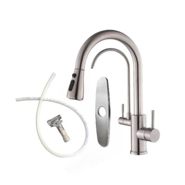 2 in 1 Kitchen Faucet Kit-Brushed Nickel - Image 2