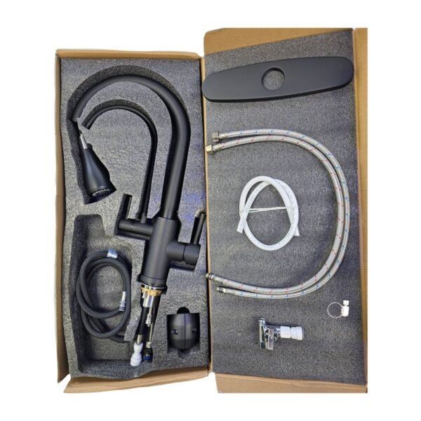 2 in 1 Kitchen Faucet Kit-Matte Black - Image 3